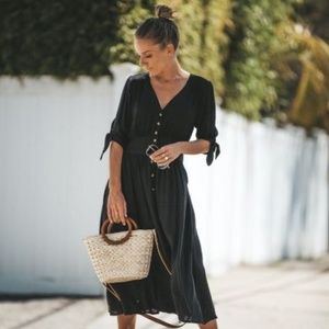 Simple Kind Of Life Pocketed Button Down Dress